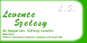 levente szelesy business card